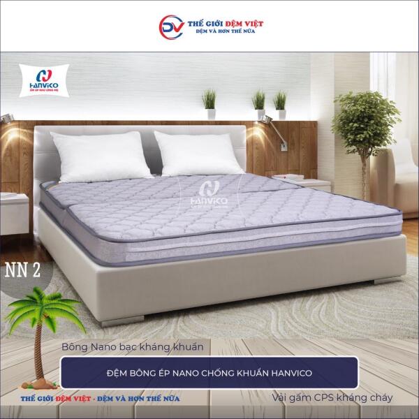 Đệm bông ép Nano chống khuẩn Hanvico 2